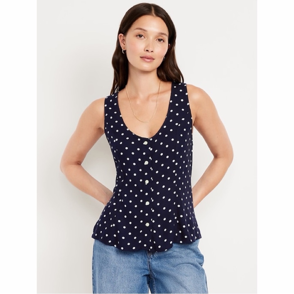 Old Navy Button-Down Crepe Swing Top — Small — NWT